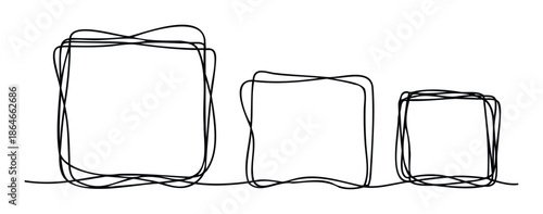 Three handdrawn scribble shapes in decreasing size form a simple visual representation ideal for illustrating decline, progress, or comparative data in various professional applications.