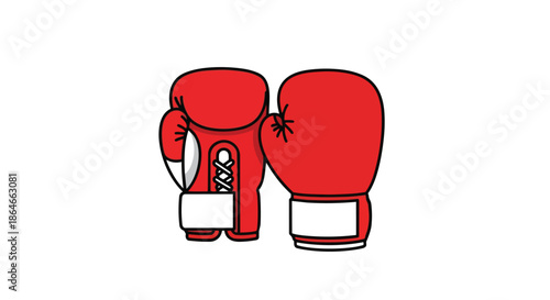 Vibrant red boxing gloves, essential gear for dynamic combat sports, symbolizing power, discipline, and the pursuit of athletic excellence,