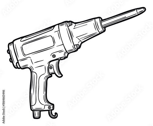 A professional mechanical impact wrench tool used for automotive repair and general construction projects, suitable for hardware store catalogs or DIY workshop guides and advertisements.