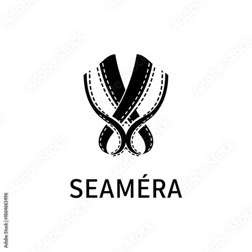 Elegant Seamra Logo Design with Intertwined Fabric Elements.