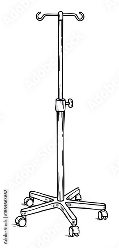 Medical equipment IV drip stand for hospital and healthcare facilities providing essential support for patients requiring intravenous medication or fluid administration