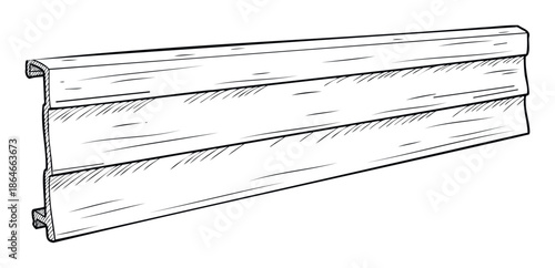 Handdrawn outline sketch of vinyl siding profile for architectural design elements and building material concepts in home renovation projects.