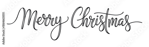 Elegant handwritten Merry Christmas calligraphy lettering perfect for holiday greeting cards, festive social media posts, seasonal decorations, and winter celebrations.