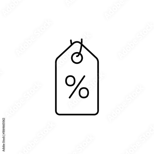 Minimalist Discount Tag Icon with Percentage Symbol for Sales Promotion