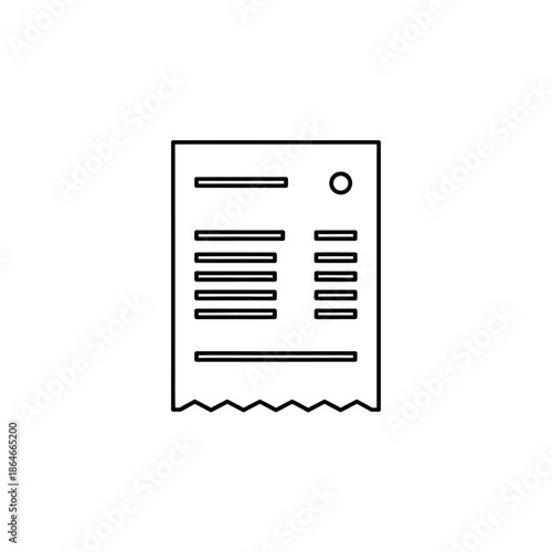 Minimalist Illustration of a Simple Document or Receipt Icon for Business and Communication
