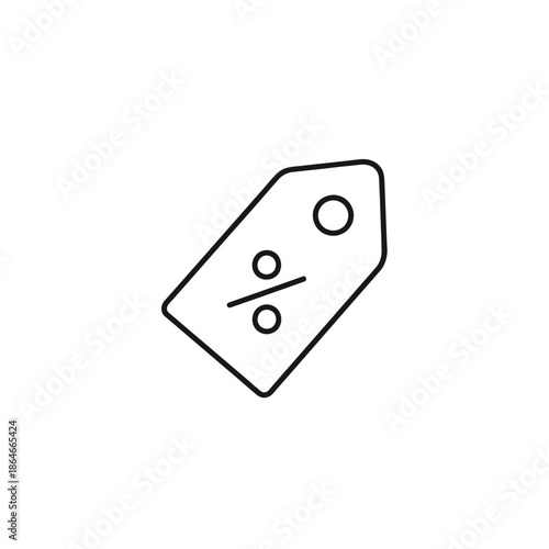 Minimalist Line Icon of Discount Tag for Sale and Promotion Visuals