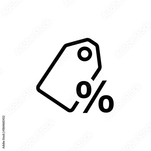 Minimalist Line Icon of Discount Price Tags for Shopping and Sales