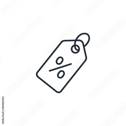 Minimalist Line Icon of Discount Tag for Sale and Promotions