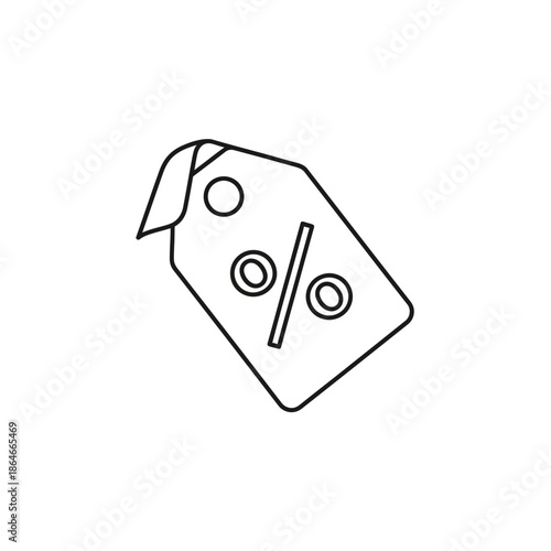 Minimalist Line Art of Discount Price Tag for Sales Promotions