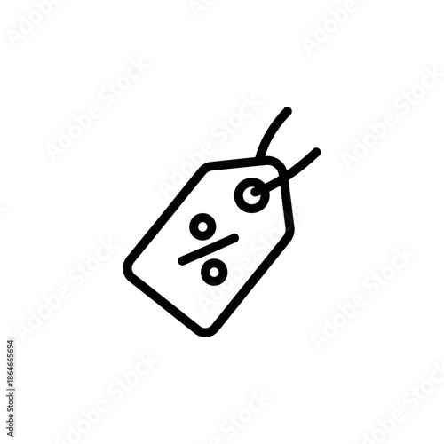 Minimalistic Line Drawing of a Price Tag Symbol for Retail and Fashion Topics