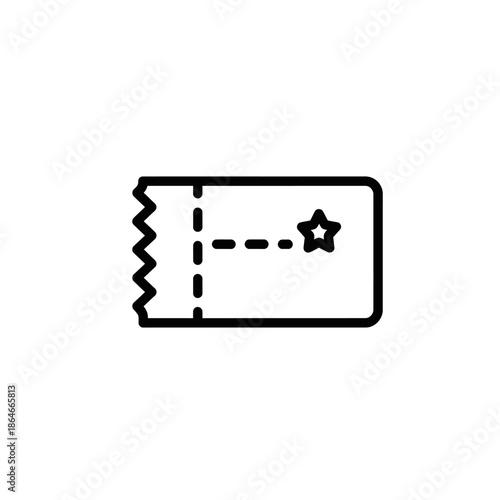 Blank Ticket Stub with Star Icon for Event or Entertainment Promotion