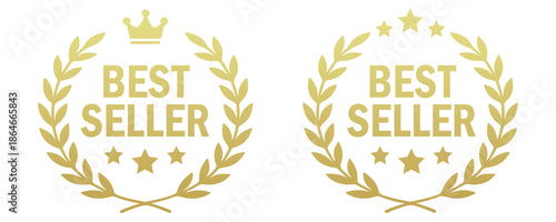 set of best seller stickers, badges, on transparent background