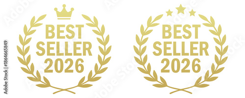 set of best seller stickers, badges, on transparent background