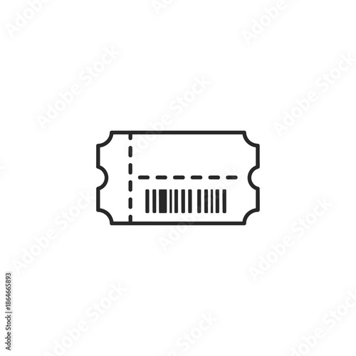 Close-up of a modern event ticket with barcode for admission passes