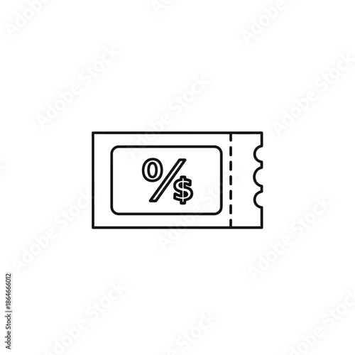 Close-up of Discount Coupon with Percentage and Dollar Signs for Shopping Deals