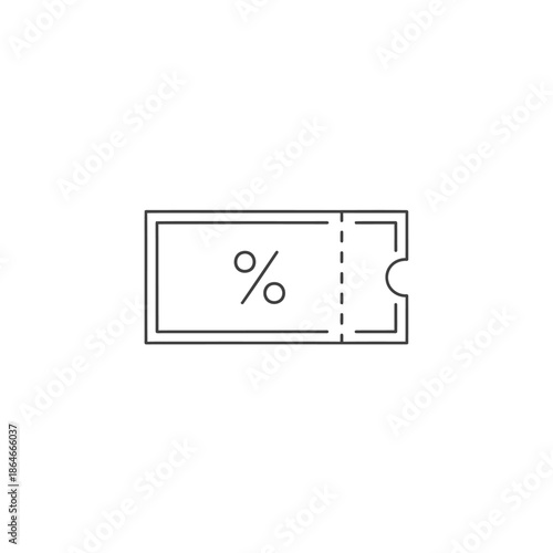 Close-Up of Discount Coupon with Percentage Sign for Promotional Use