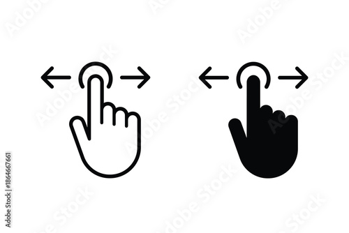 Swipe left and right icon. Digital slider. Sliding with finger symbol. Vector illustration