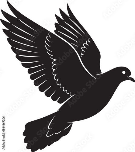 Flying dove silhouette