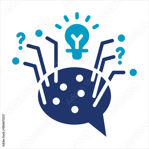 Critical Thinking Icon. Simple Vector Glyph Duotone Illustration.