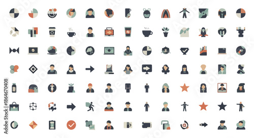 Business people icons set with transparent background