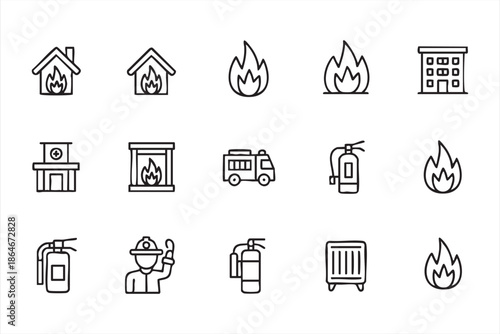 Emergency Response Icons for Fire Protection Platforms