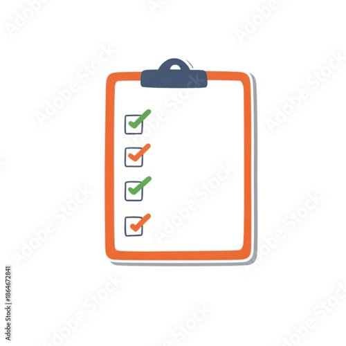 Clipboard checklist task list with check marks and empty boxes for project management and todo list