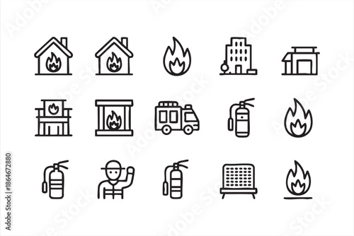 Fire Hazard Icons for Building Safety Dashboards and Interfaces