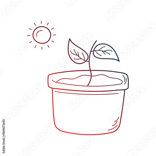 Photosynthesis icon with white background vector stock illustration