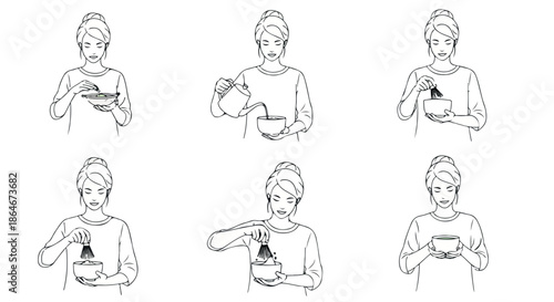 Woman mixing facial skincare ingredients in a bowl