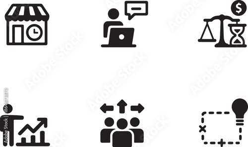 Business icon Pack in Line Style Business cooperation icons set. Outline set of business cooperation vector icons for web design isolated on white background.
