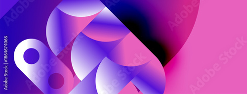 Abstract fluid shapes blend purple, pink hues. Dynamic composition creates modern visual impact. Smooth gradients suggest movement, depth.