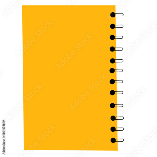 Yellow spiral notebook with black rings, ideal for planning, journaling, or productivity-themed digital and print assets.