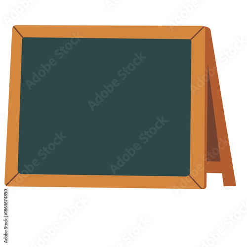 Wooden-framed chalkboard with dark surface, perfect for classroom, menu, or educational design and branding visuals.