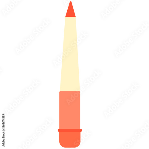 Red-tipped pencil with gradient body, great for creative tools, drawing apps, or colorful educational design assets.