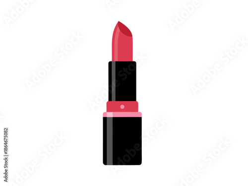 Vector illustration of a pink lipstick, isolated on white background, representing beauty and makeup