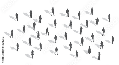 Diverse Group of People Standing Together in a Crowd.