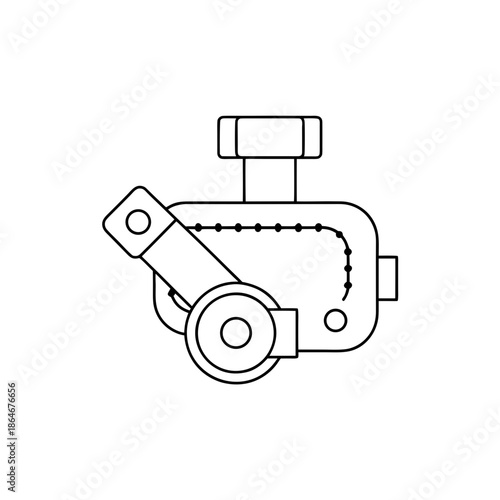 black line drawing of a bicycle U-lock on transparent background lock ulock security bike cycle transport theft prevention device outline art illustration icon symbol graphic