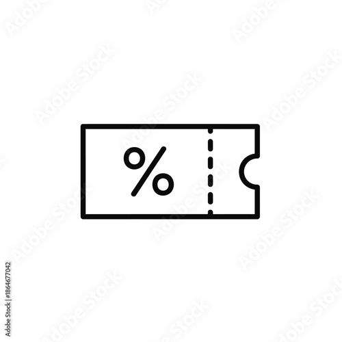 Economical Discount Ticket with Percent Sign and Price Tag Illustration