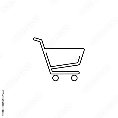 Empty Shopping Cart Icon for E-commerce and Retail Websites