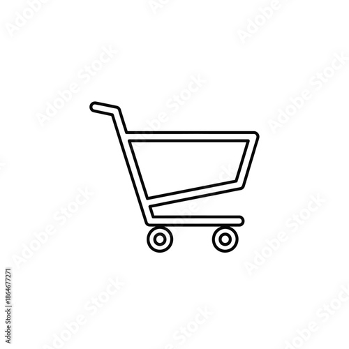 Empty Shopping Cart Icon for Online Shopping and E-commerce Websites