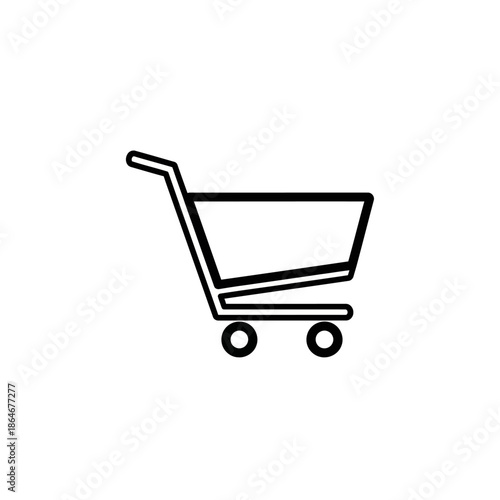 Empty Shopping Cart Icon Illustration for E-Commerce and Retail Websites