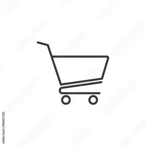 Minimalist Black and White Shopping Cart Icon for E-commerce Websites
