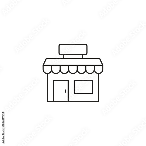 Empty Small Retail Storefront with Signboard and Window Display for Commercial Business Use