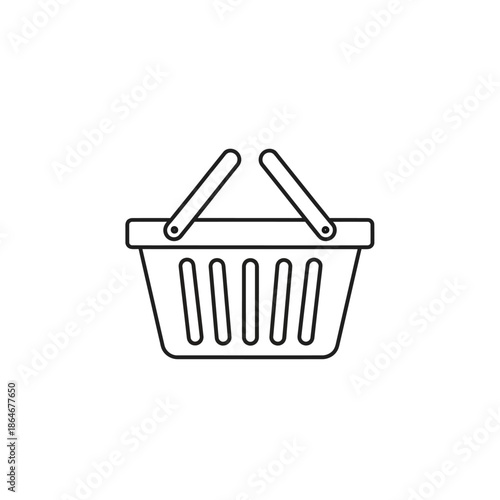 Minimalist Shopping Basket Icon for E-Commerce and Retail Websites