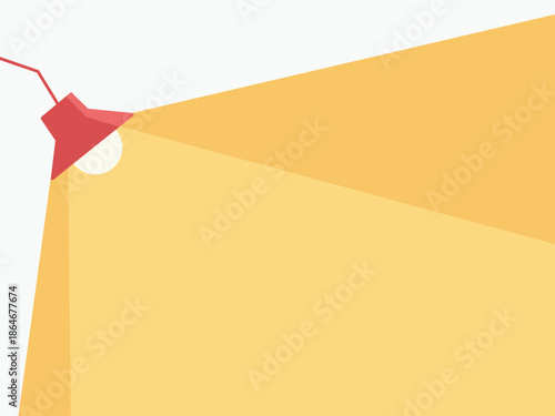 Minimalist illustration of a red desk lamp casting a bright, warm light onto an expansive yellow surface, symbolizing focus and new ideas for projects
