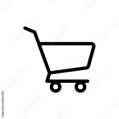Minimalist Shopping Cart Icon for E-commerce and Retail Websites