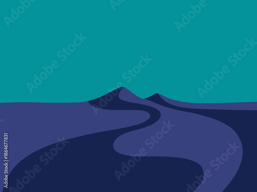 A serene and minimalist desert landscape,