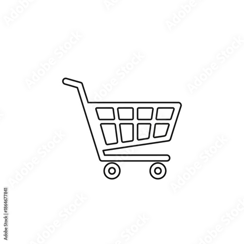 Minimalist Shopping Cart Icon for E-commerce and Retail Websites