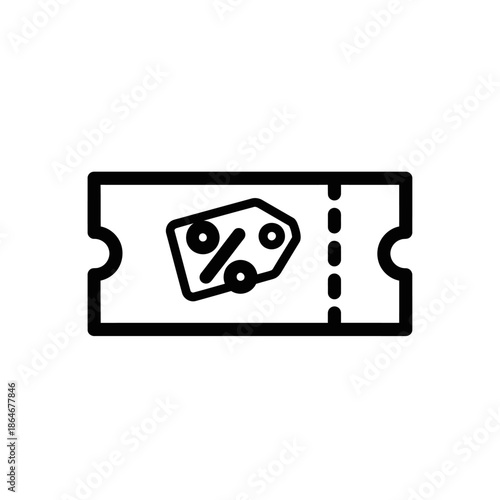 Minimalist Ticket Icon with Simple Line Art Design for Events