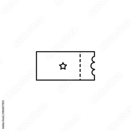 Minimalist Ticket Illustration with Star and Wave Pattern for Design Projects